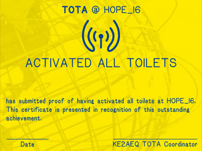 Thumbnail of award 'Activated All Toilets'